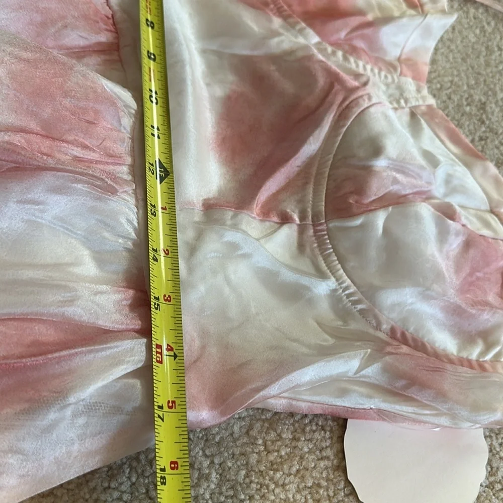 Freesia Chiffon Bustier Mini Dress Size XL Pink Ivory Spaghetti Straps NEW - Picture 13 of 15